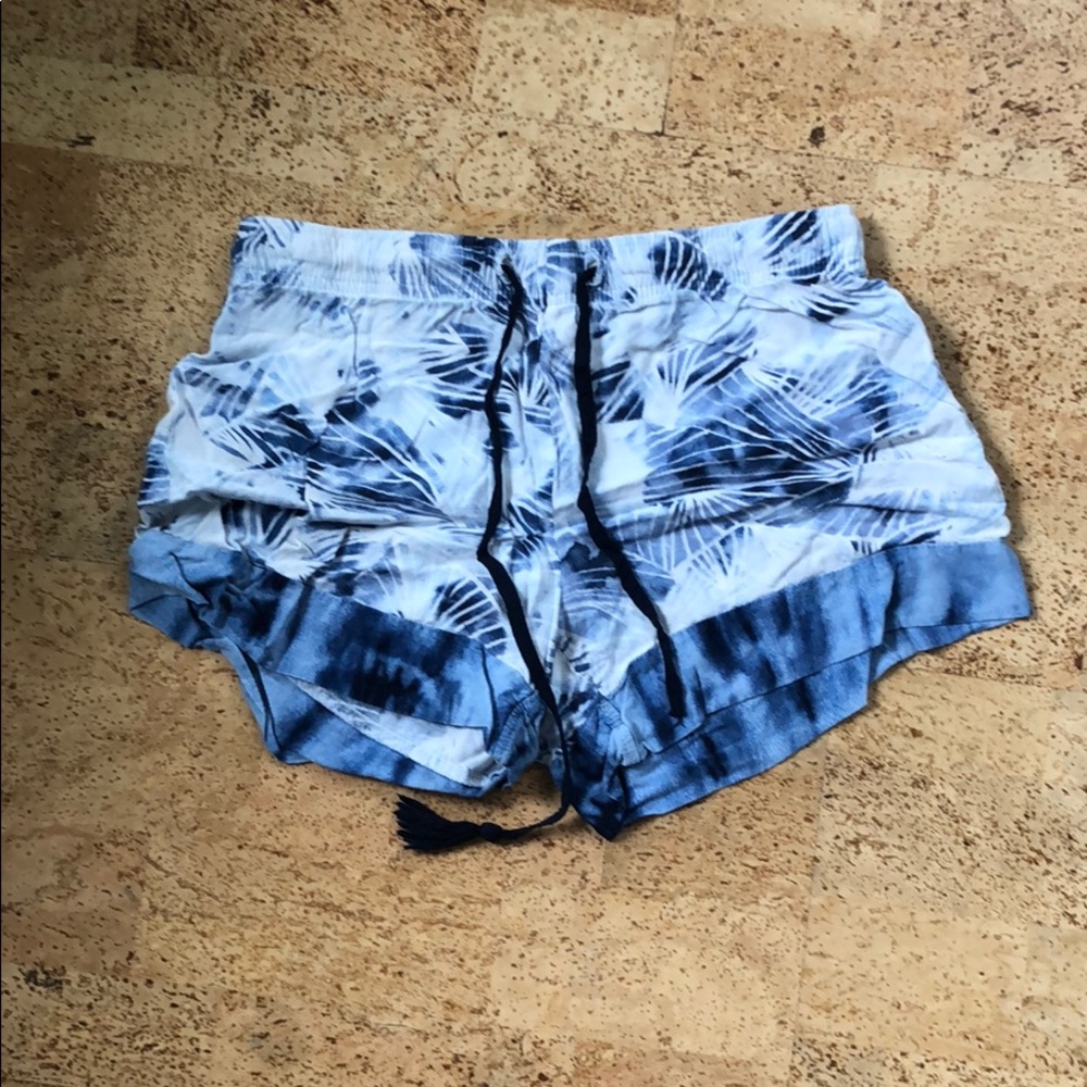 Lounging blue and white shorts
